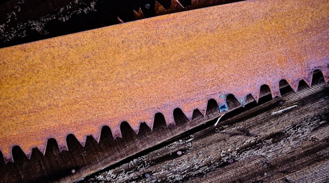 Rusty saw blade.